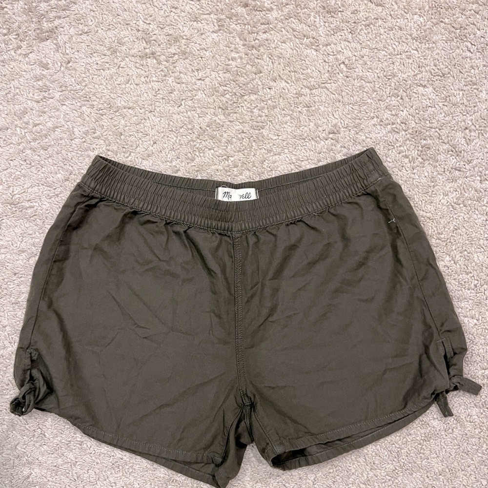 Madewell Olive Green Side Tie Shorts Medium H7934